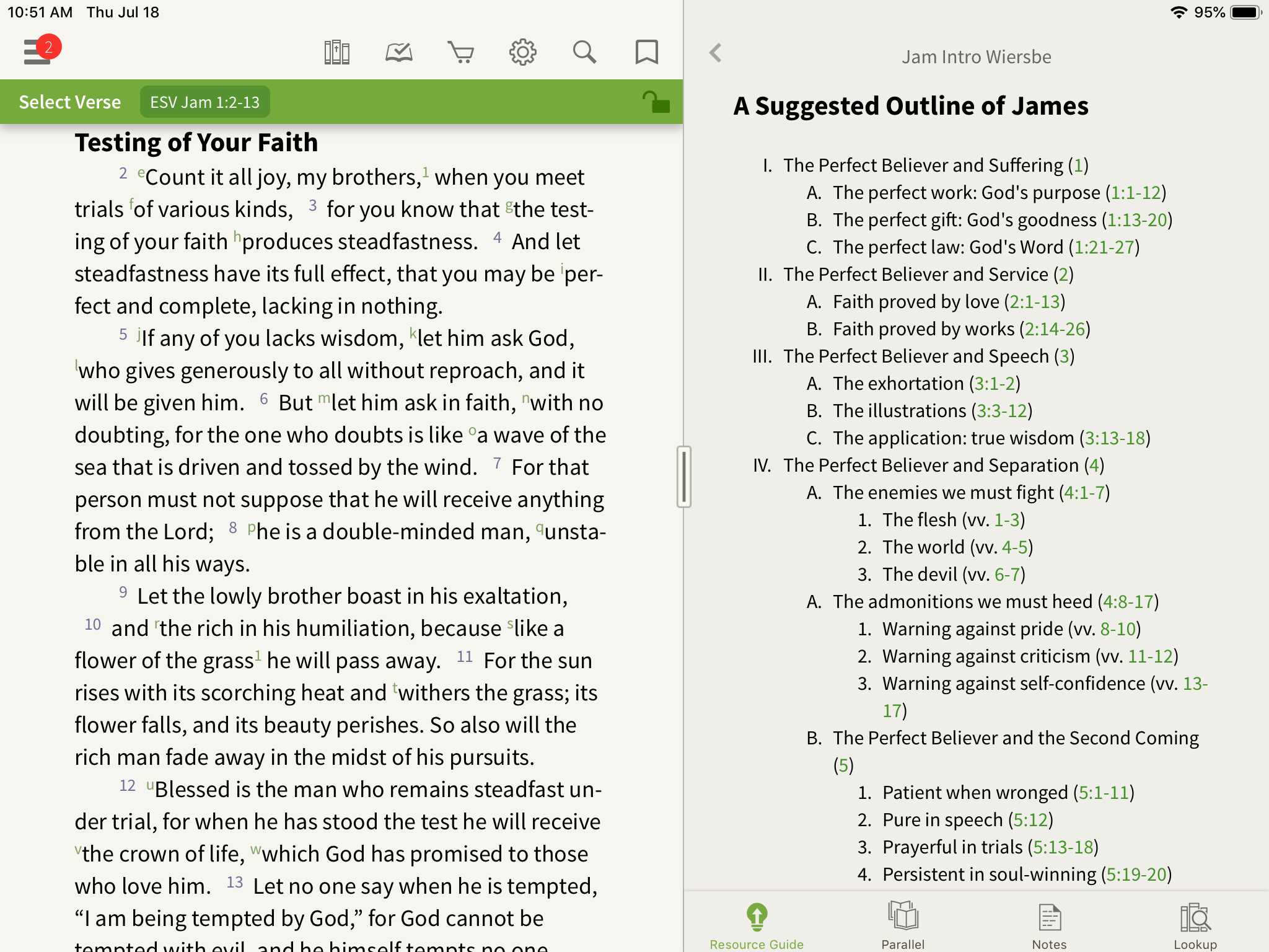Wiersbe Expository Outlines in the Olive Tree Bible App