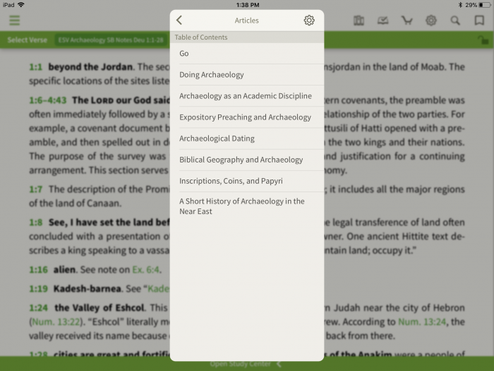 ESV archaeology study bible articles