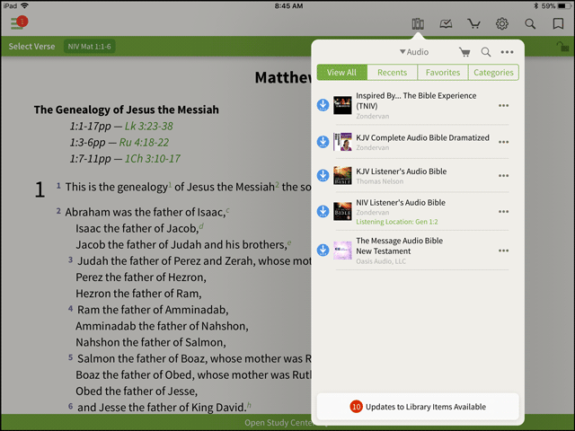 Audio Bible app download iPad