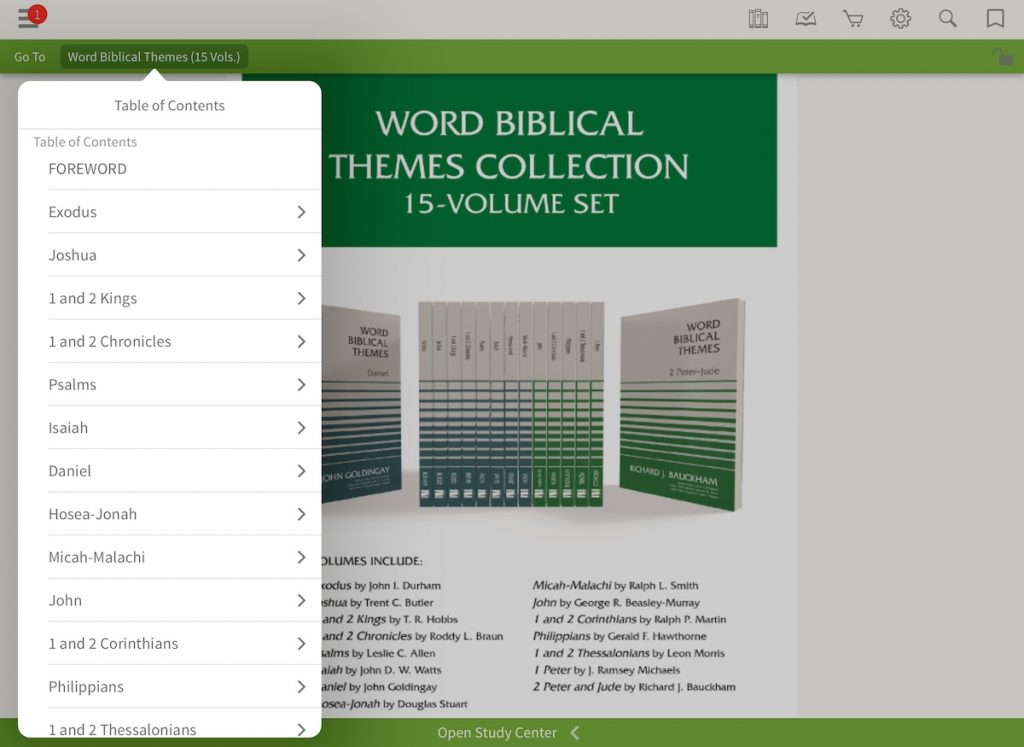 Table of Contents for the entire Word Biblical Themes series